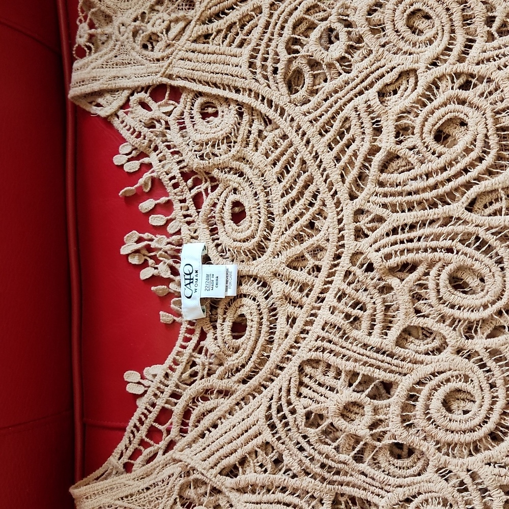 Women's Tan Crochet Shirt